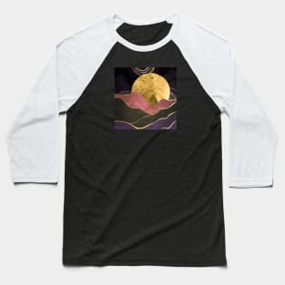 Gold landscape with moon #3 Baseball T-Shirt
